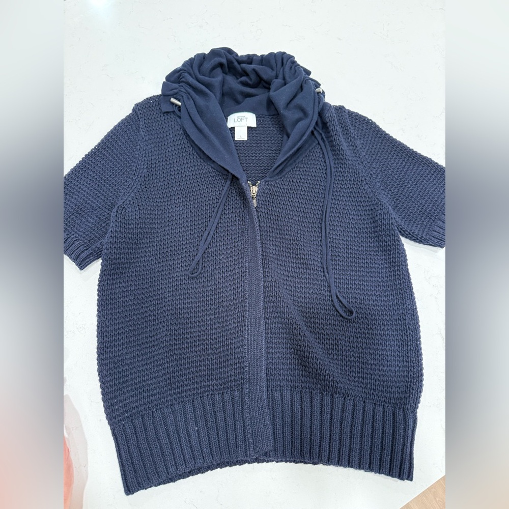 LOFT Elegant navy cotton Knit Top